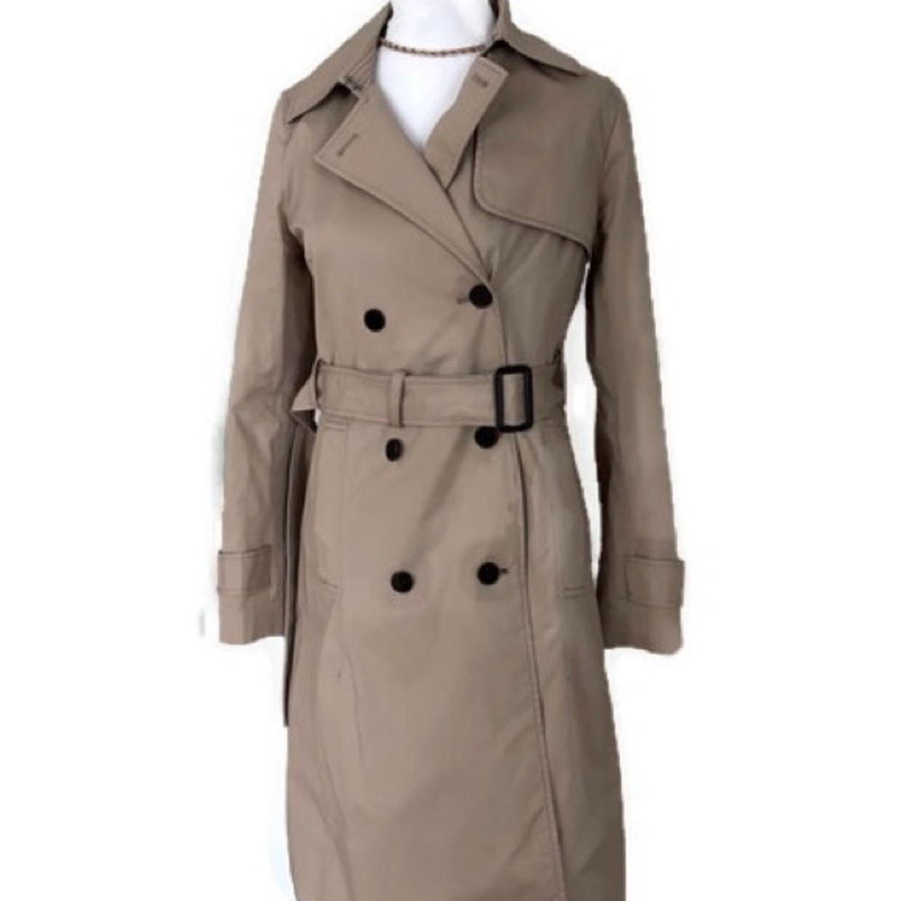 Timeless Beige Double-Breasted Trench Coat